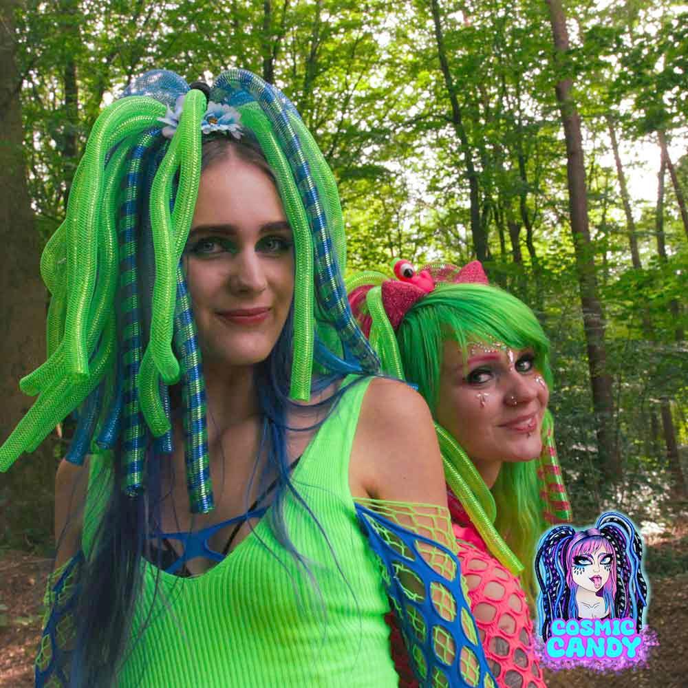 Cosmic Candy - Rave Cyberfalls Cyberlocks - Vert/Bleu